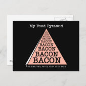 Bacon Food Pyramide Postkarte (Vorne/Hinten)
