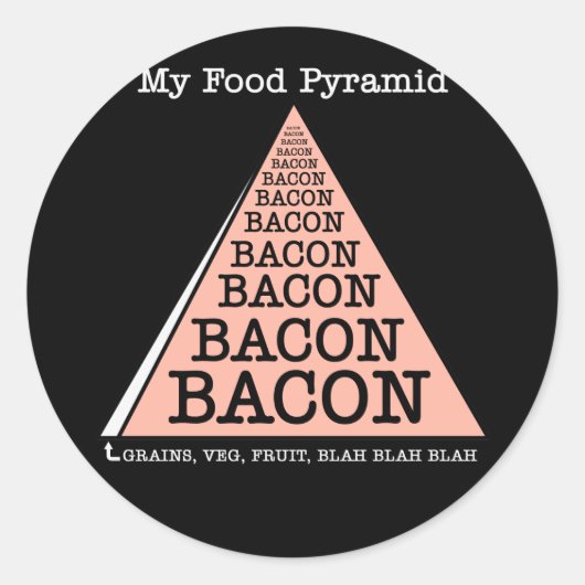 Bacon Food Pyramide Runder Aufkleber (Vorderseite)