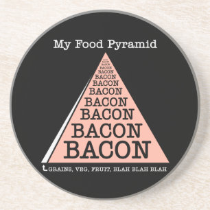 Bacon Food Pyramide Sandstein Untersetzer