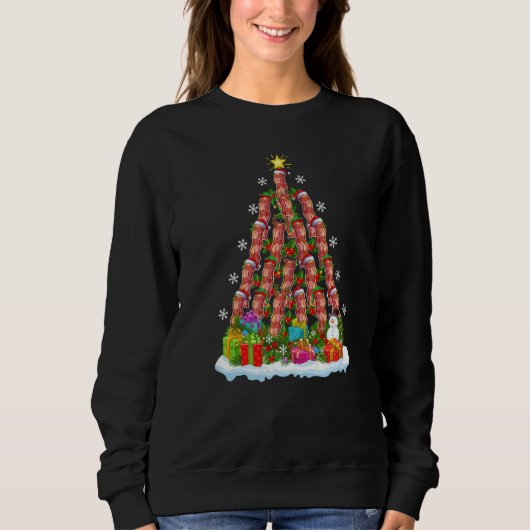 Bacon Food Xmas Holiday Santa Bacon Christmas Tre Sweatshirt (Vorderseite)