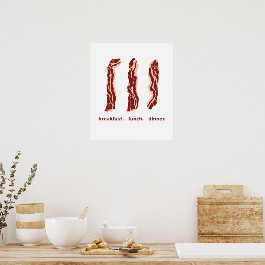 Bacon for Breakfast, Lunch, and Dinner Poster (Küche)