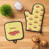 Bacon Funny Ofenhandschuh & Topflappen-Set (Oben Unten)