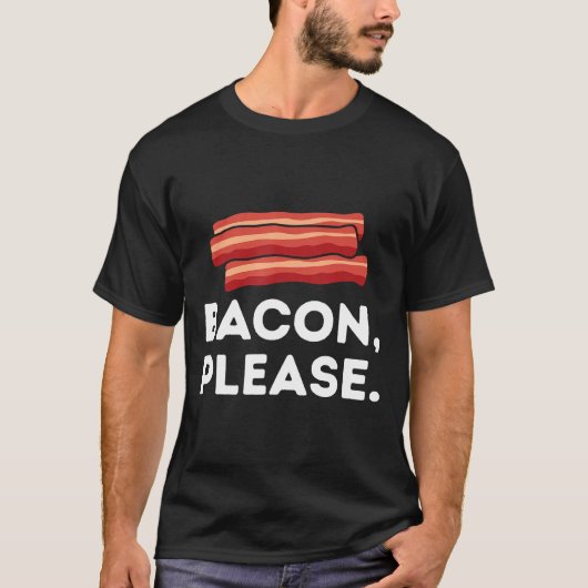 Bacon Funny Pig Schweinefleisch - Streifen Bacon H T-Shirt (Vorderseite)