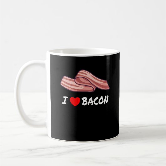 BACON I Liebe Bacon Funny Bacon Lover Kaffeetasse (Links)