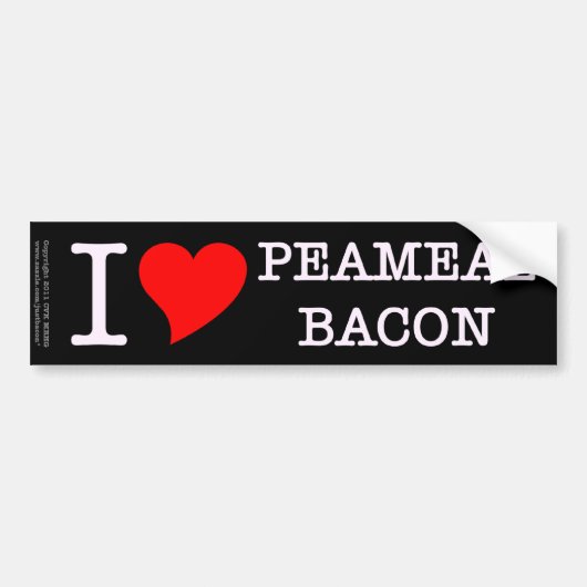 Bacon I Liebe Peameal Autoaufkleber (Vorne)