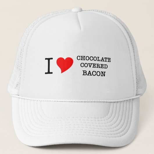 Bacon I Liebe Schokolade Truckerkappe (Vorderseite)