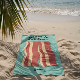 Bacon in Sun Retro Aquamarin Blue Strandtuch