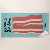 Bacon in Sun Retro Aquamarin Blue Strandtuch (Vorderseite)