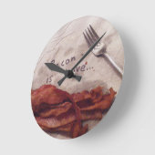 Bacon ist Liebe Runde Wanduhr (Winkel)