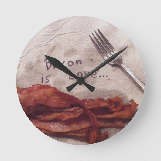 Bacon ist Liebe Runde Wanduhr (Vorderseite)