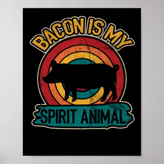 Bacon ist mein Geist Tier Bacon Lover Grillen Poster (Vorne)