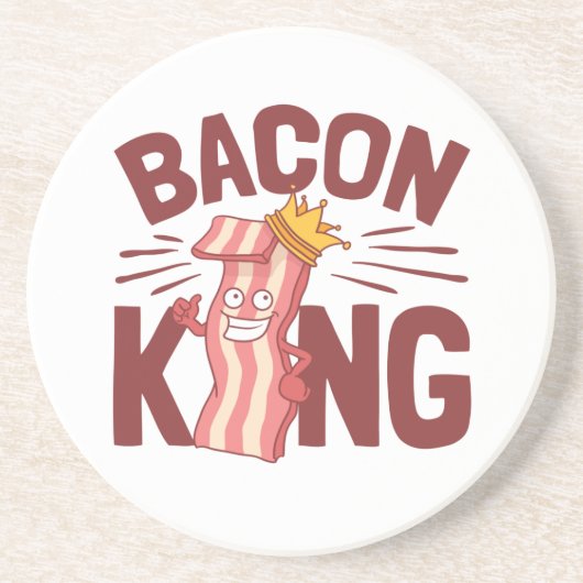 Bacon King Meat Lover Geschenke für Men Boy Getränkeuntersetzer (Vorne)