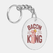 Bacon King Meat Lover Geschenke für Men Boy Schlüsselanhänger (Vorderseite links)