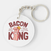 Bacon King Meat Lover Geschenke für Men Boy Schlüsselanhänger (Rückseite)