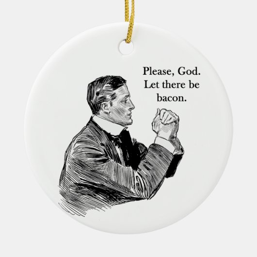 Bacon Lasse Keramik Ornament (Vorne)