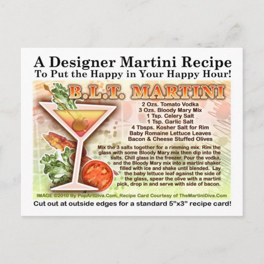 Bacon, Lettuce, Tomato Martini Rezept Postkarte (Vorderseite)
