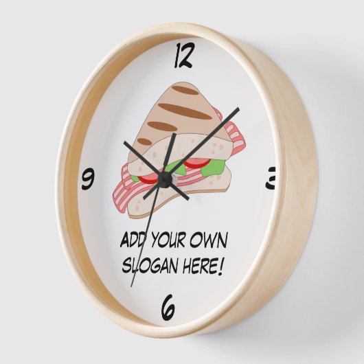 Bacon Lettuce Tomato Sandwich - Snack Time Wanduhr (Winkel)