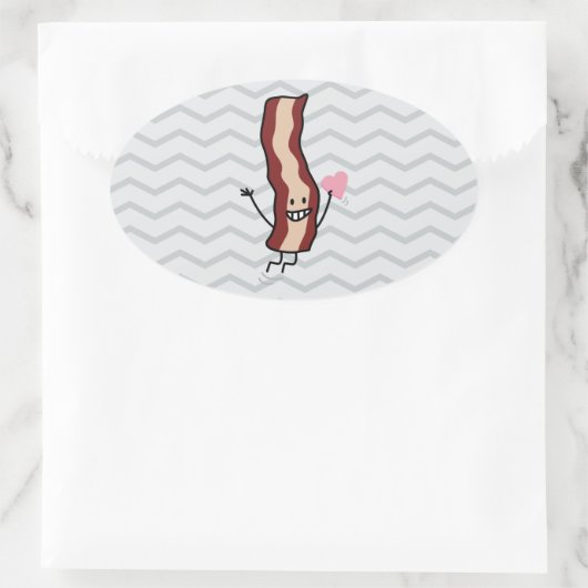Bacon Lieben Sie Valentine! Ovaler Aufkleber (Tasche)