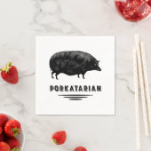Bacon Lover - Porkatarian - Antique Pig Serviette (Beispiel)