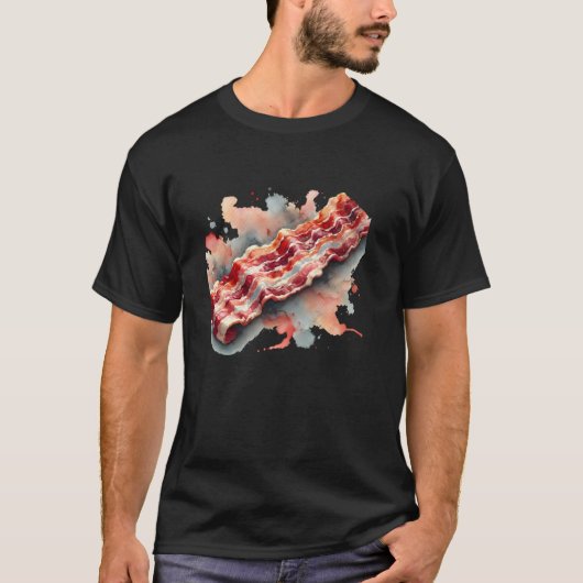 Bacon Lover Wasserfarbe Stil T-Shirt (Vorderseite)