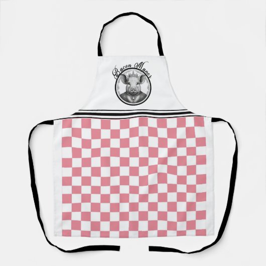 Bacon Manor Pink Checked Koch Schürze (Vorderseite)