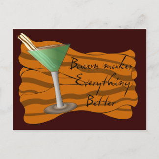 Bacon Martini-Rezept-Karte Postkarte