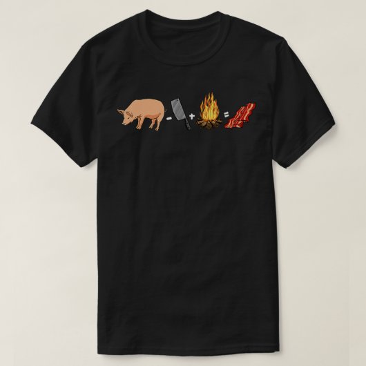 Bacon Meat Pork - Pig Knife Campfire Breakfast Bac T-Shirt (Design vorne)