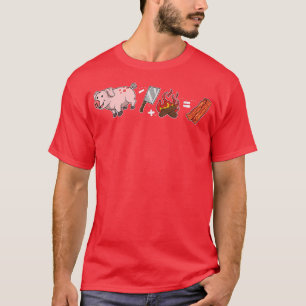 Bacon Meat PorkPig Messer Campfire Kochbuch Bacon T-Shirt