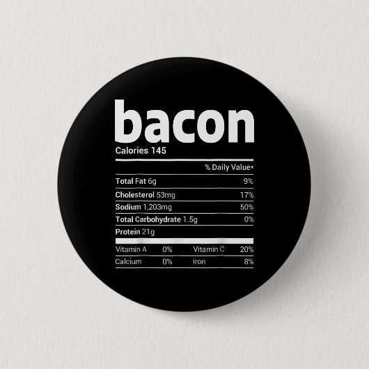 Bacon Nutrition Facts Family Matching Christmas Co Button (Vorderseite)