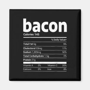 Bacon Nutrition Facts Family Matching Christmas Co Magnet