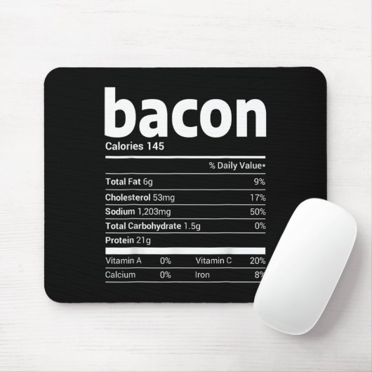 bacon Nutrition Facts Family Matching Christmas Co Mousepad (Mit Mouse)