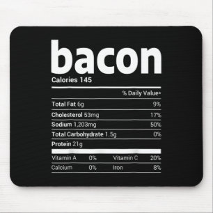 bacon Nutrition Facts Family Matching Christmas Co Mousepad