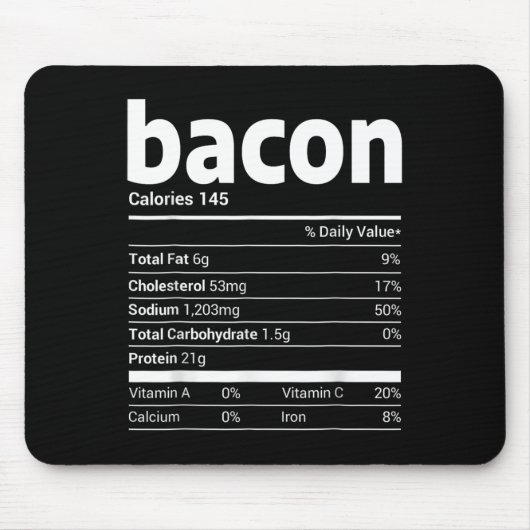 bacon Nutrition Facts Family Matching Christmas Co Mousepad (Vorne)