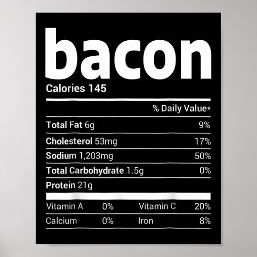 Bacon Nutrition Facts Family Matching Christmas Co Poster (Vorne)