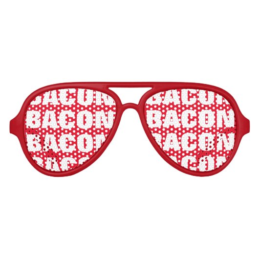 Bacon Obsession Party Schattierungen Funny Red Son Sonnenbrille (Vorderseite)