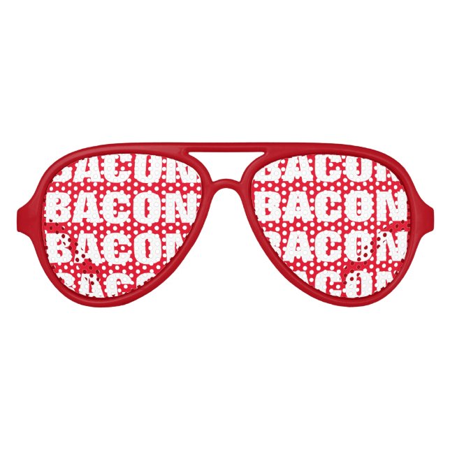 Bacon Obsession Party Schattierungen Funny Red Son Sonnenbrille (Vorderseite)