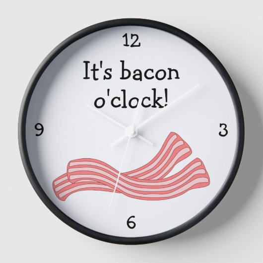 Bacon O'Clock Spaß Food Grafik Wanduhr (Vorderseite)
