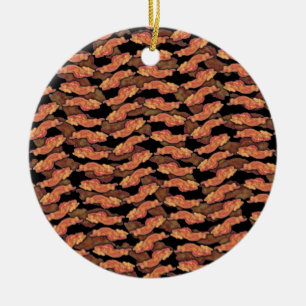 Bacon Pattern Keramik Ornament