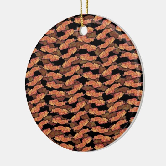 Bacon Pattern Keramik Ornament (Links)