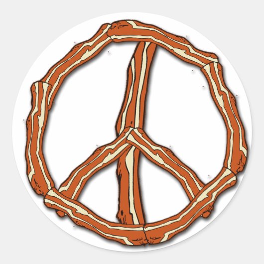 Bacon Peace Sign T - Shirt, Hoodies, Geschenke Runder Aufkleber (Vorderseite)