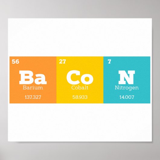 Bacon Periodic Table Chemistry Lehrer oder Student Poster (Vorne)