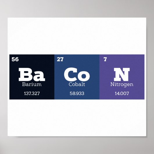 Bacon Periodic Table Chemistry Lehrer oder Student Poster (Vorne)