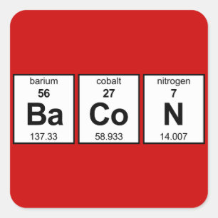 BaCoN Periodische Tabelle Quadratischer Aufkleber