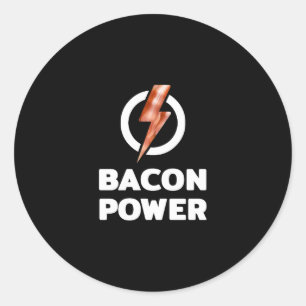 Bacon Power Funny Bacon Lover Runder Aufkleber