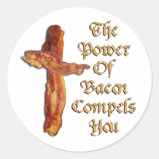 Bacon Power Runder Aufkleber (Vorderseite)