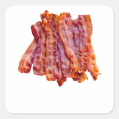 Bacon Quadratischer Aufkleber (Vorderseite)