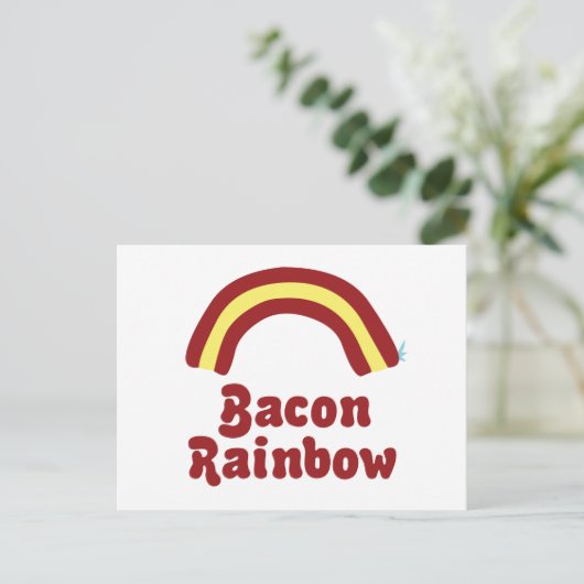 Bacon Rainbow Postkarte (Stehend Vorderseite)