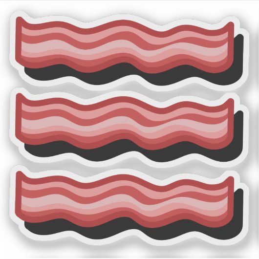 Bacon Red Fleisch Liebhaber Spaß Retro-Set Aufkleber (Vorderseite)