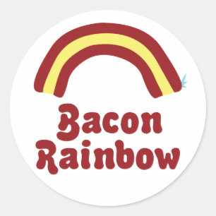Bacon Regenbogen Runder Aufkleber
