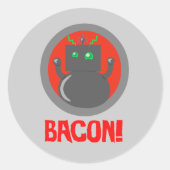 Bacon Robot Runder Aufkleber (Vorderseite)